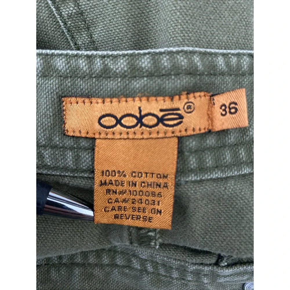Oobe Shorts Men 36 Olive Green Cotton Canvas Chino Rugged Hiking Outdoors